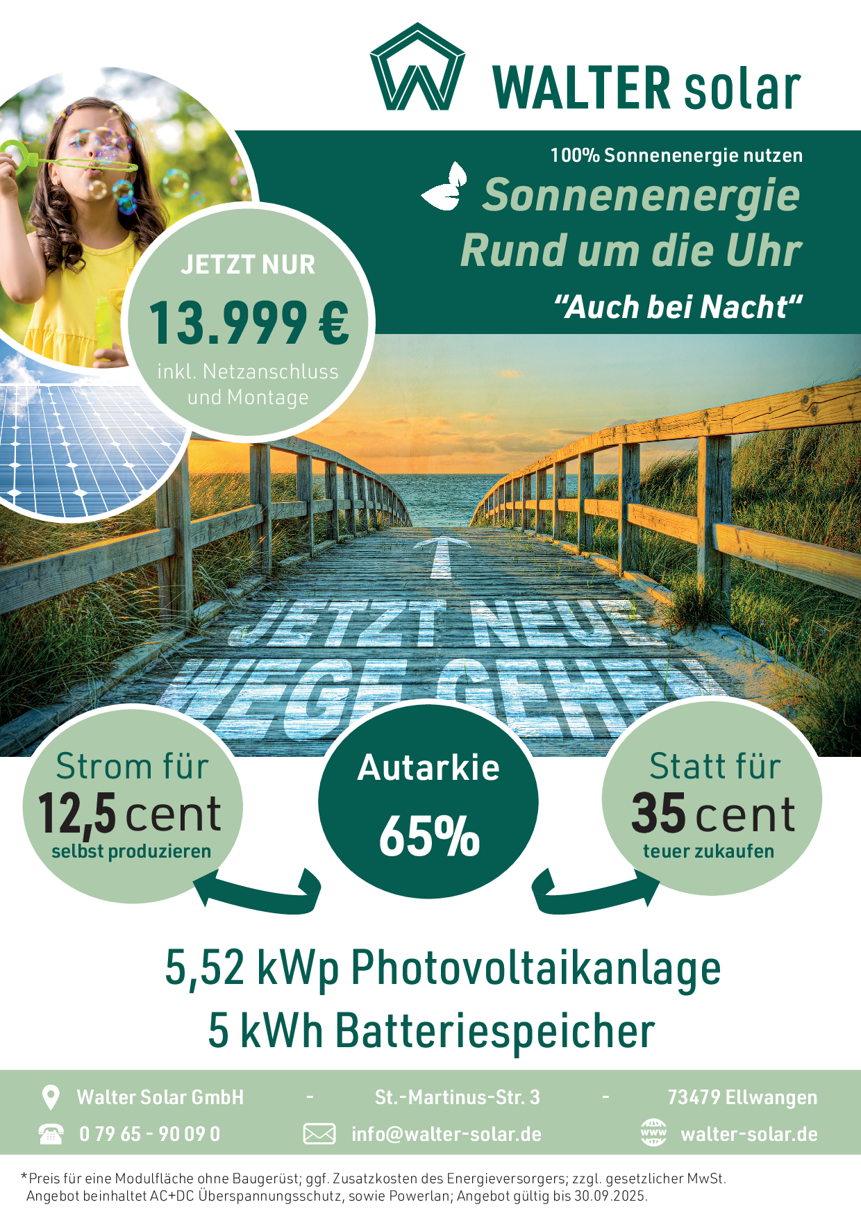 Angebot für PV 13999€ PV 5,52 kWp und 5 kWh Speicher